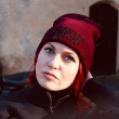 Dragstrip Kustom black on burgundy 3d embroidery 13 N Bones Beanie Hat